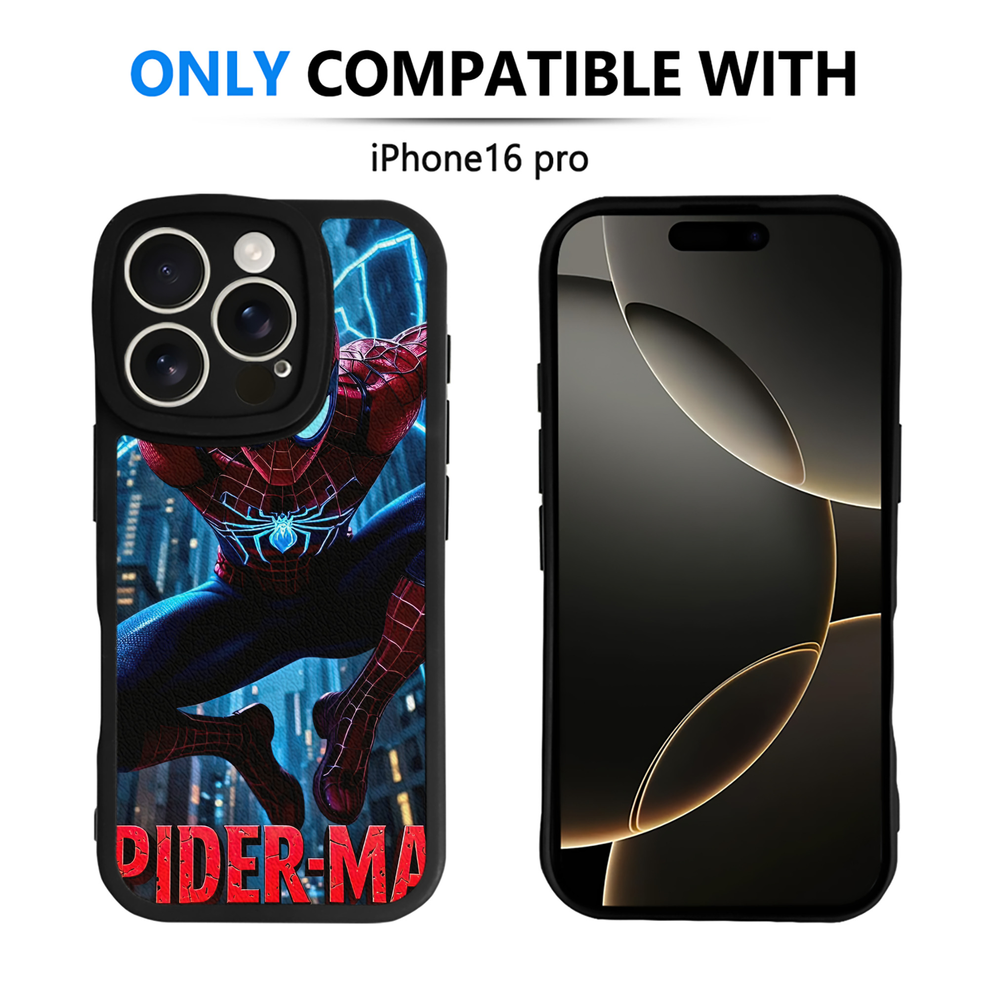 Spider Man スパイダーマン 【iPhone 16シリーズ対応】シリコンスマホケース（レザー調） 材質：シリコン